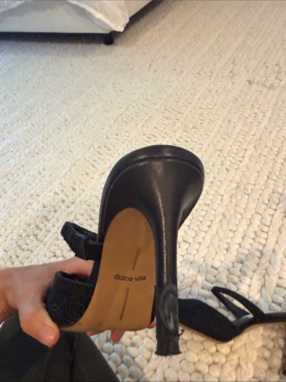 Dolce Vita Black Embroidered Pointed Toe Slingback Mules - Picture 6 of 6